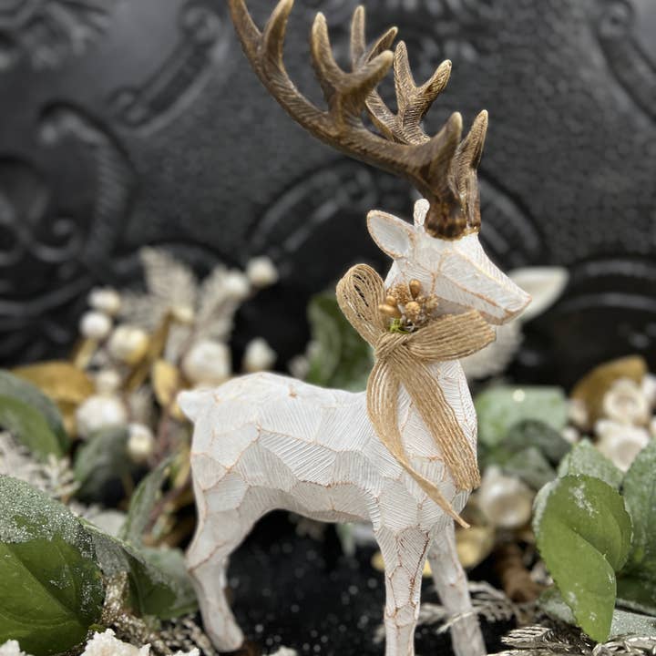Wholesale Home Decor - Wholesale Decorative Figurine - Small Crackle Resin Deer 10in