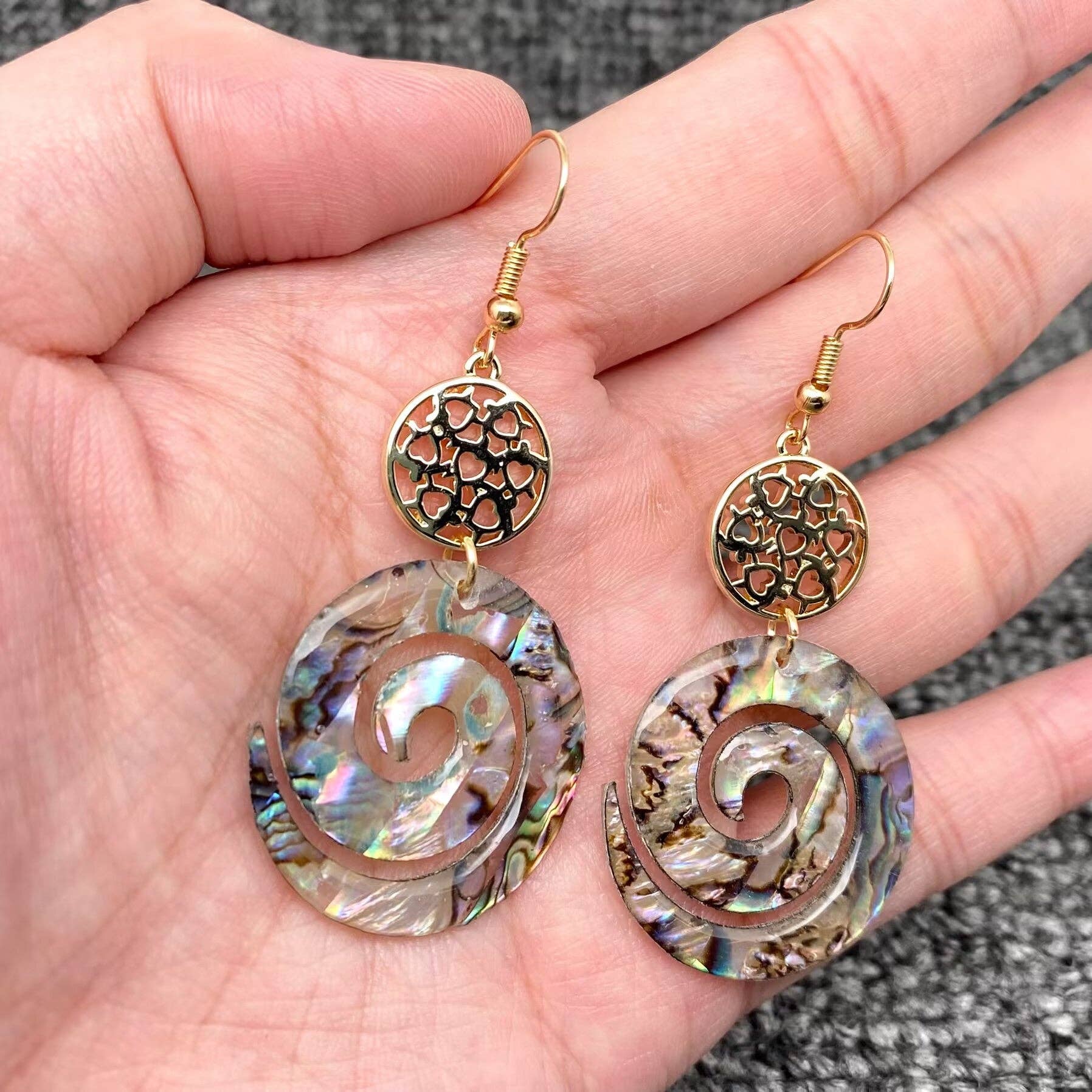 Mio Queena - Wholesale Dangle Earrings - Vortex Abalone Dangle Earrings0