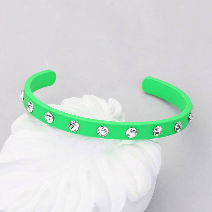 Sensibling Corp. - Wholesale Cuff Bracelet - Round Stone Embellished Colored Cuff Bracelet12