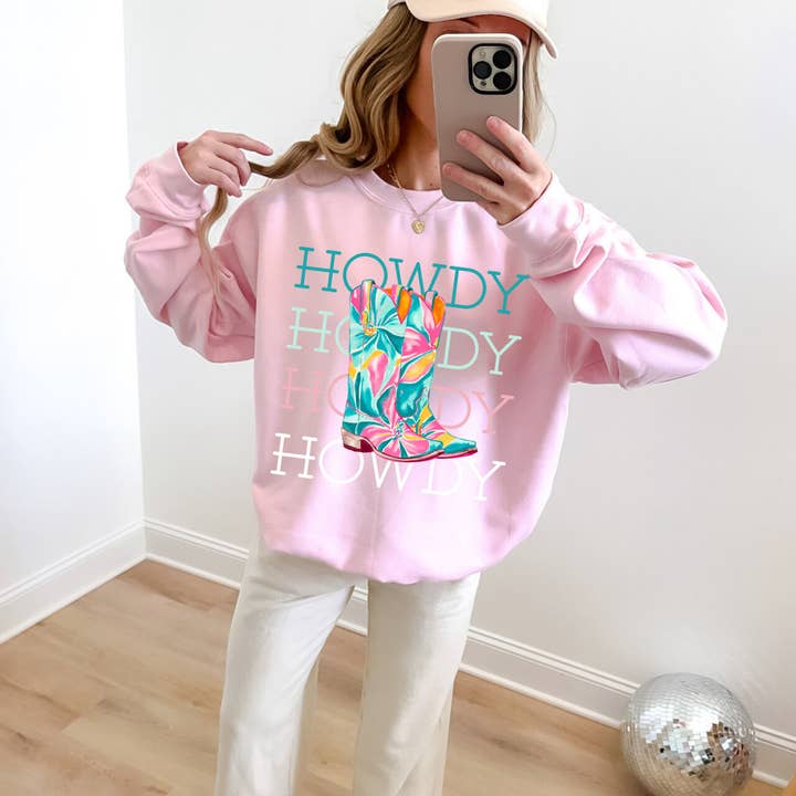 Howdy Western Preppy Cowgirl Boots for wholesale by Southern My Sass