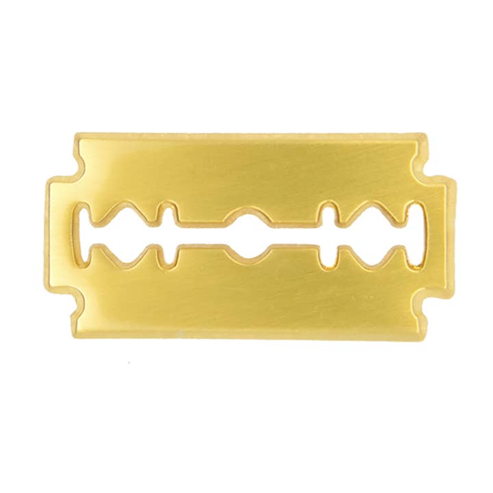 razorblade pin gold matt for wholesale by Godert Amsterdam