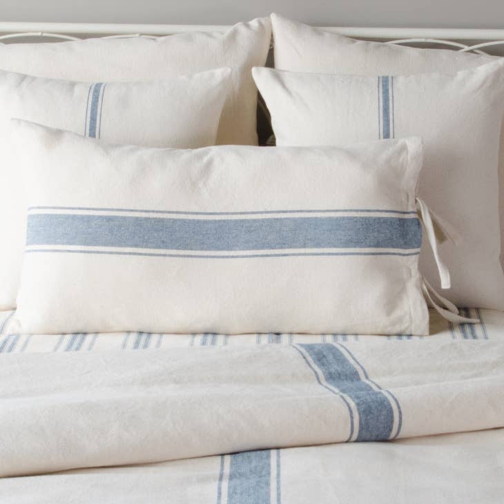 Home Collections by Raghu - Wholesale Bedding Pillowcase/Sham - Grain Sack Stripe Lumbar Pillow Cover