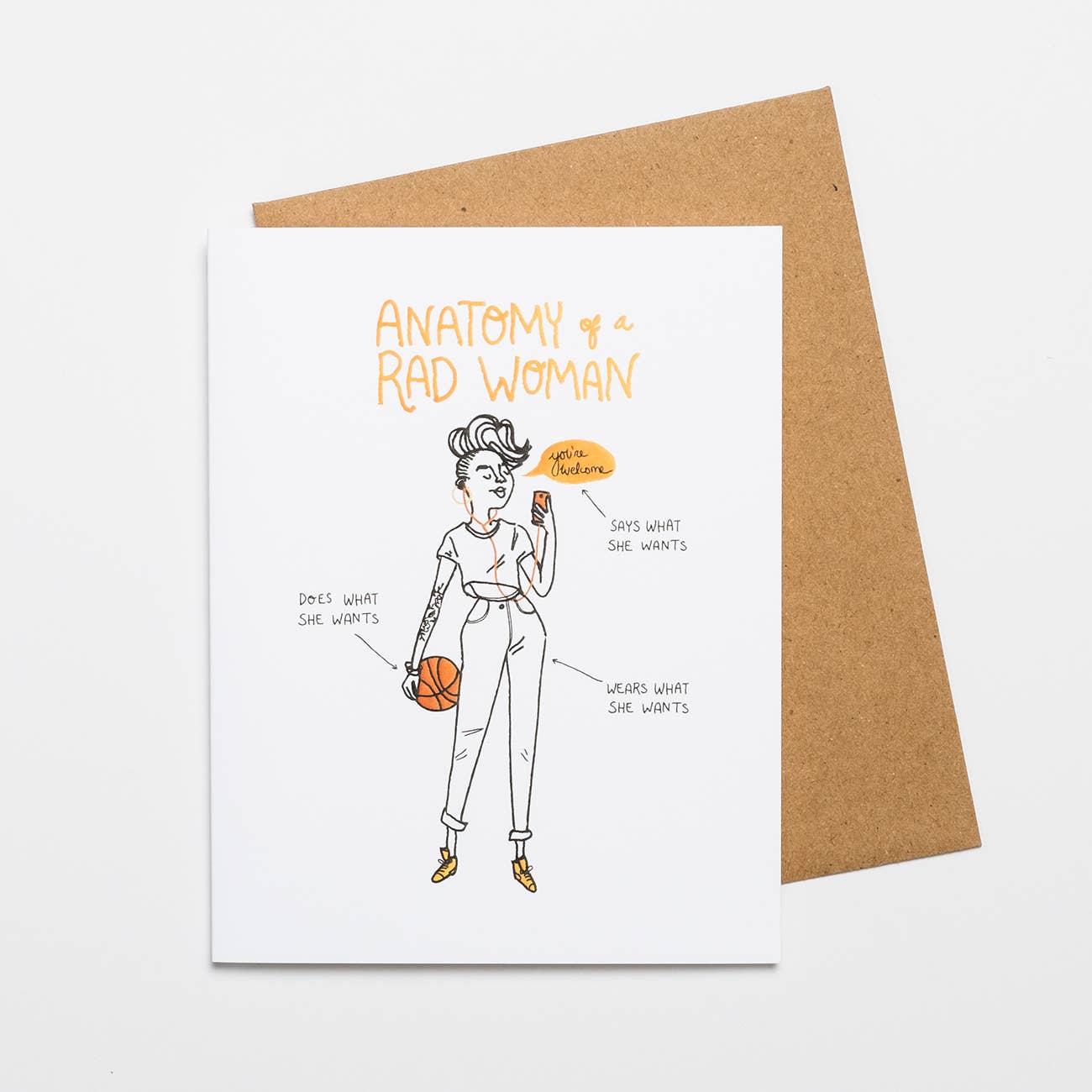 Wild Optimist - Wholesale Everyday Greeting Card - Anatomy of a Rad Woman Card2
