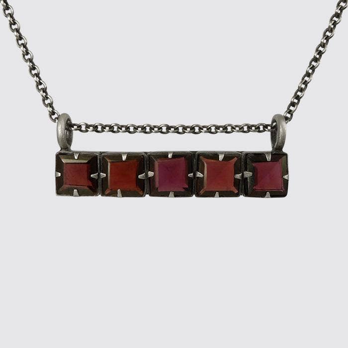 Jane Diaz NY - Wholesale Pendant/Charm Necklace - Faceted Stone Bar Necklace5