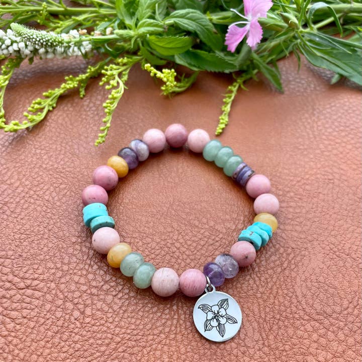 Batu Suci Handmade Jewelry & Aromatherapy - Wholesale Beaded Bracelet - Colorado Wildflowers Bracelet | Gemstone Bracelet