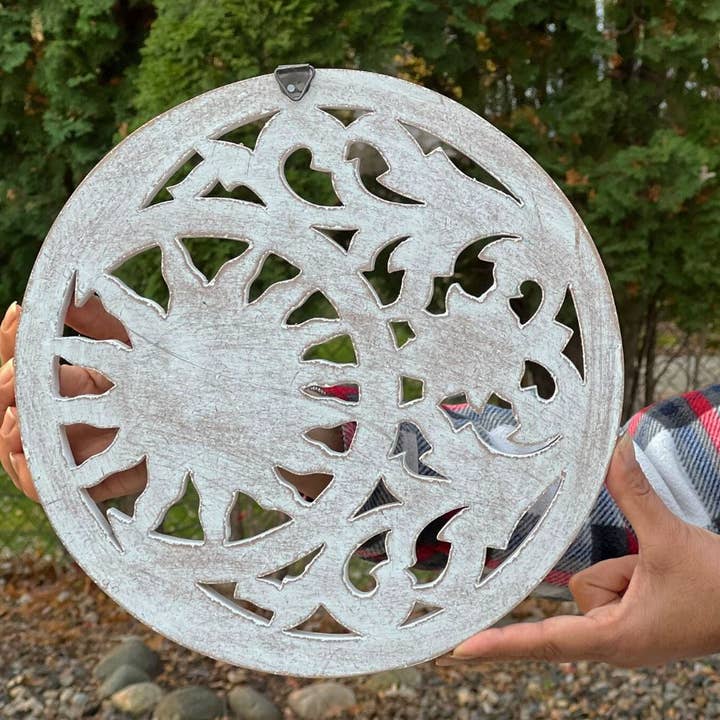 Lungta Imports - Wholesale Wall Accent - Handcrafted Wooden Celestial Sun Moon Wall Décor Hanging1