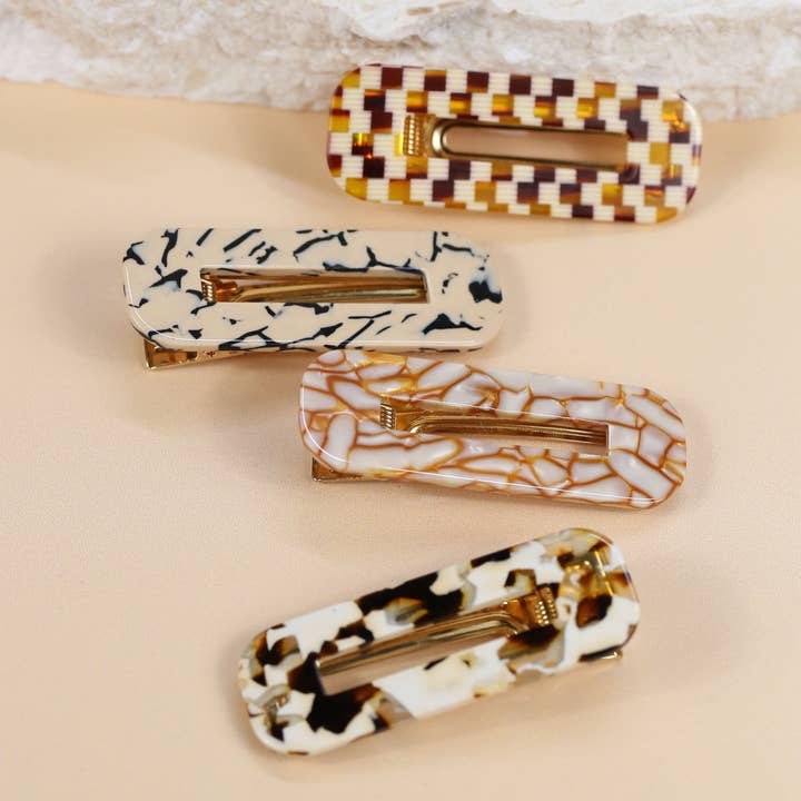 Alice Biodegradable Cellulose Acetate Retro Alligator Hair Clip - Set of 2 for wholesale by Talis Collection