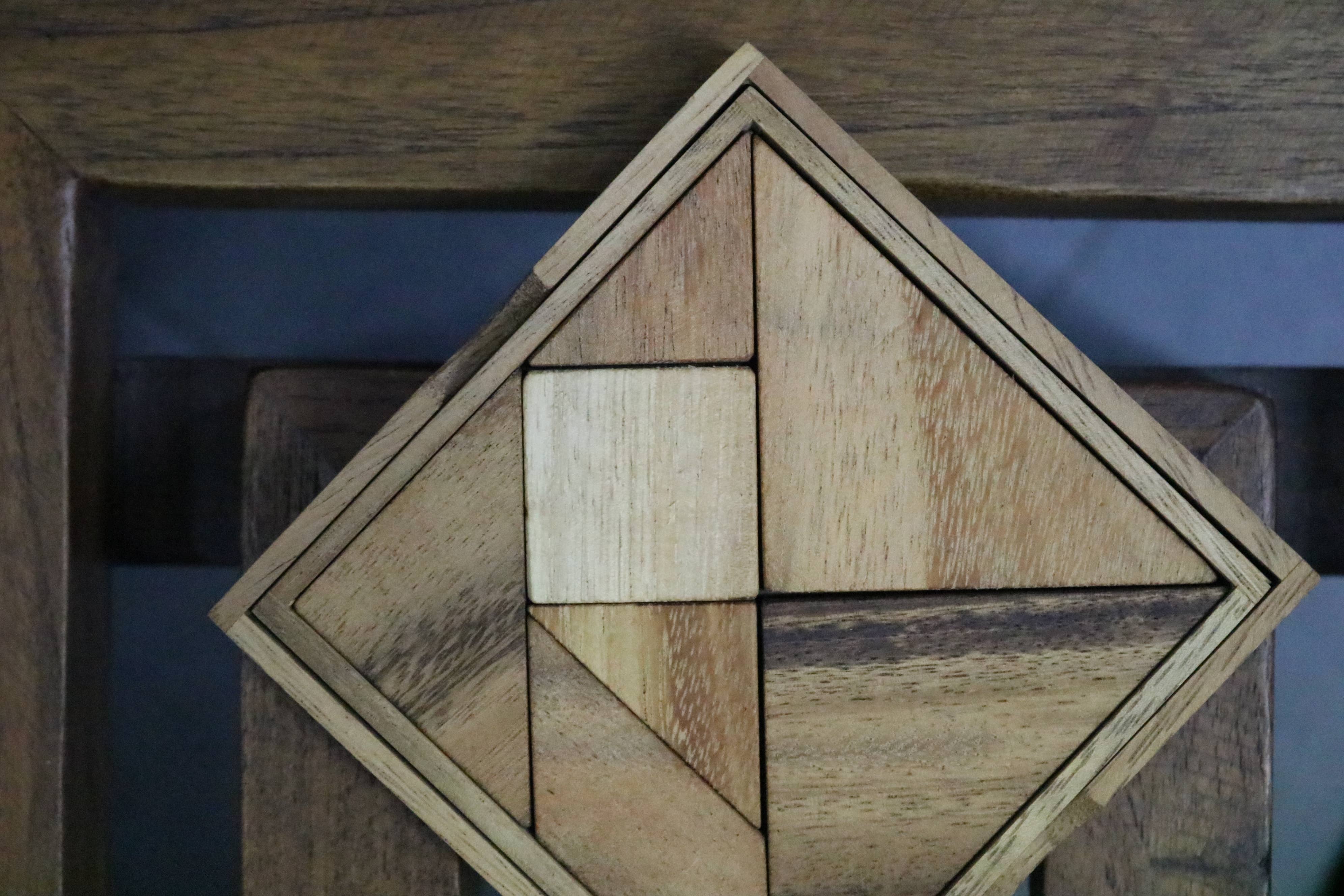 SMI Designs Wooden Puzzles - Vente Puzzle – adulte - Puzzle de tangram en bois massif - Casse-tête traditionnel et défi géométrique7