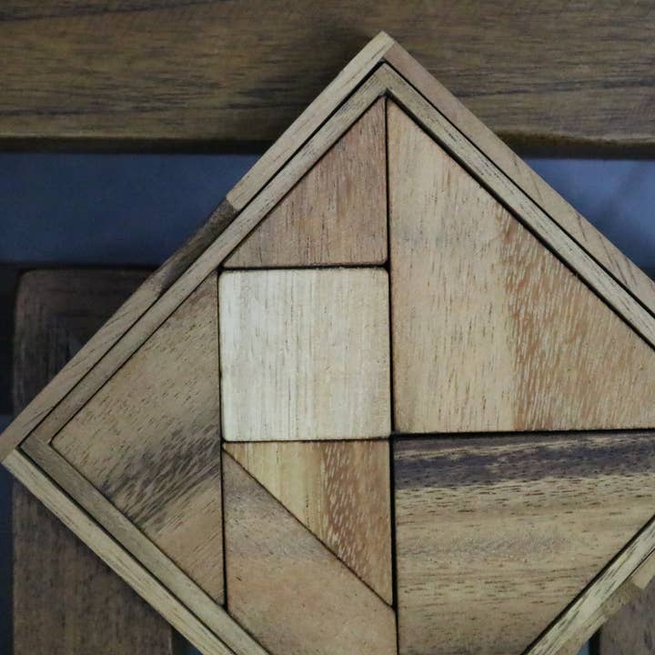 SMI Designs Wooden Puzzles - Vente Puzzle – adulte - Puzzle de tangram en bois massif - Casse-tête traditionnel et défi géométrique7