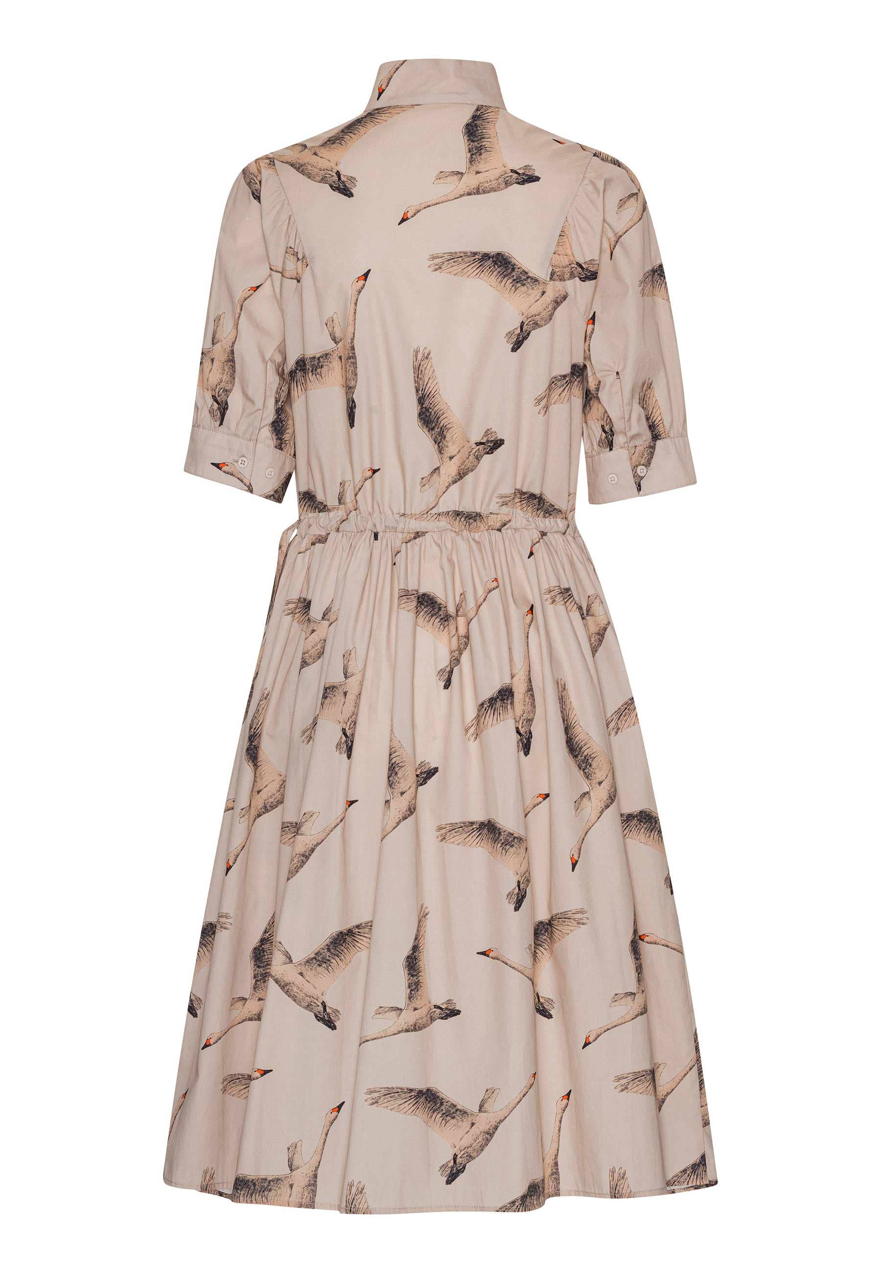 GROBUND – Engroshandel Kjole - Dame – Ellinor kjole med gåseprint1