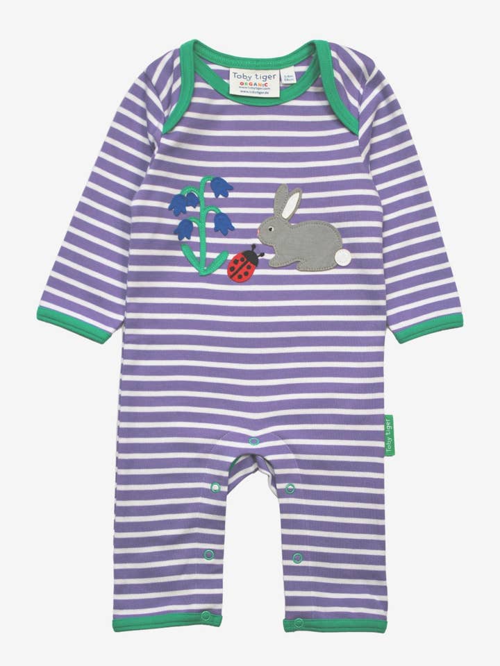 Tutina per neonati in cotone biologico con applicazione primaverile. per la vendita all'ingrosso da parte di Toby Tiger GmbH