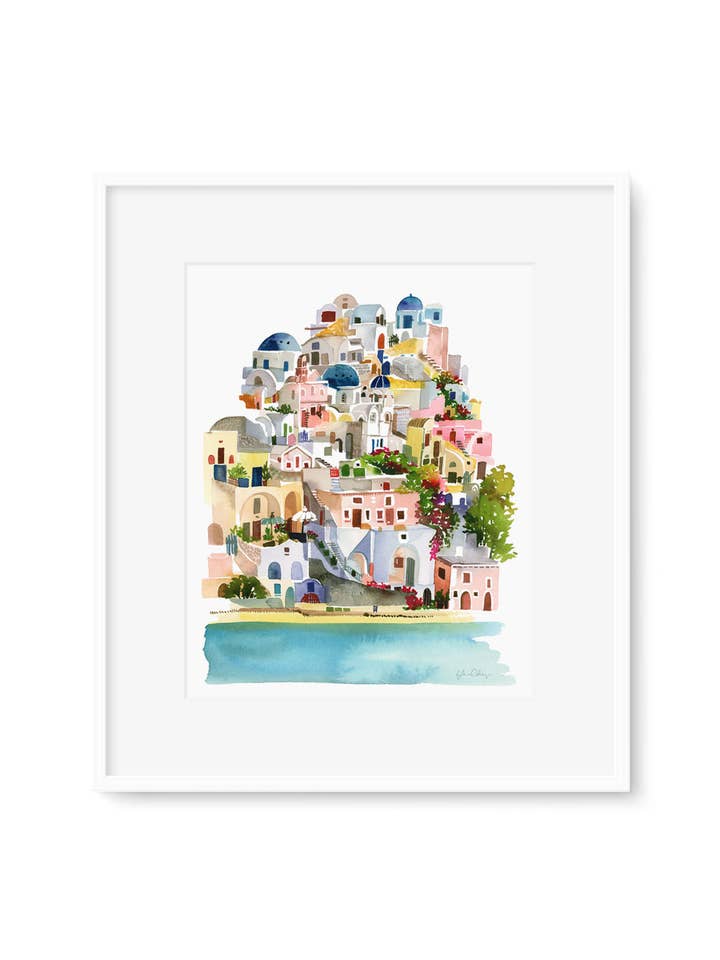 Santorini Art Print for wholesale by Yao Cheng Design