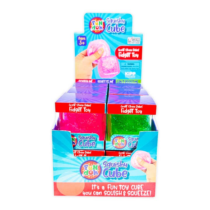 Novelty Brands - Wholesale Squishy Toy - Kids & Baby - Squish & Squeeze Cube Ball Toy Assortment- 12/Display