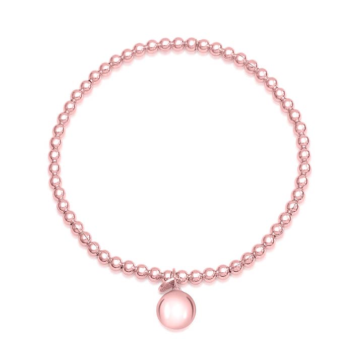 Unicornj Sterling Silver 925 Polished Bead Stretch Bracelet for wholesale by Massete