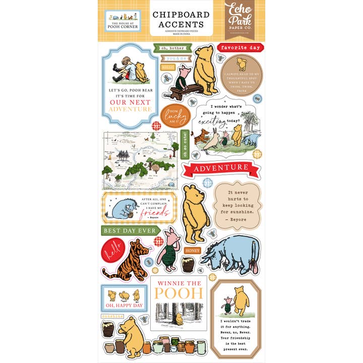 The House At Pooh Corner 6x13 Chipboard Accents for wholesale by Echo Park Paper Co.