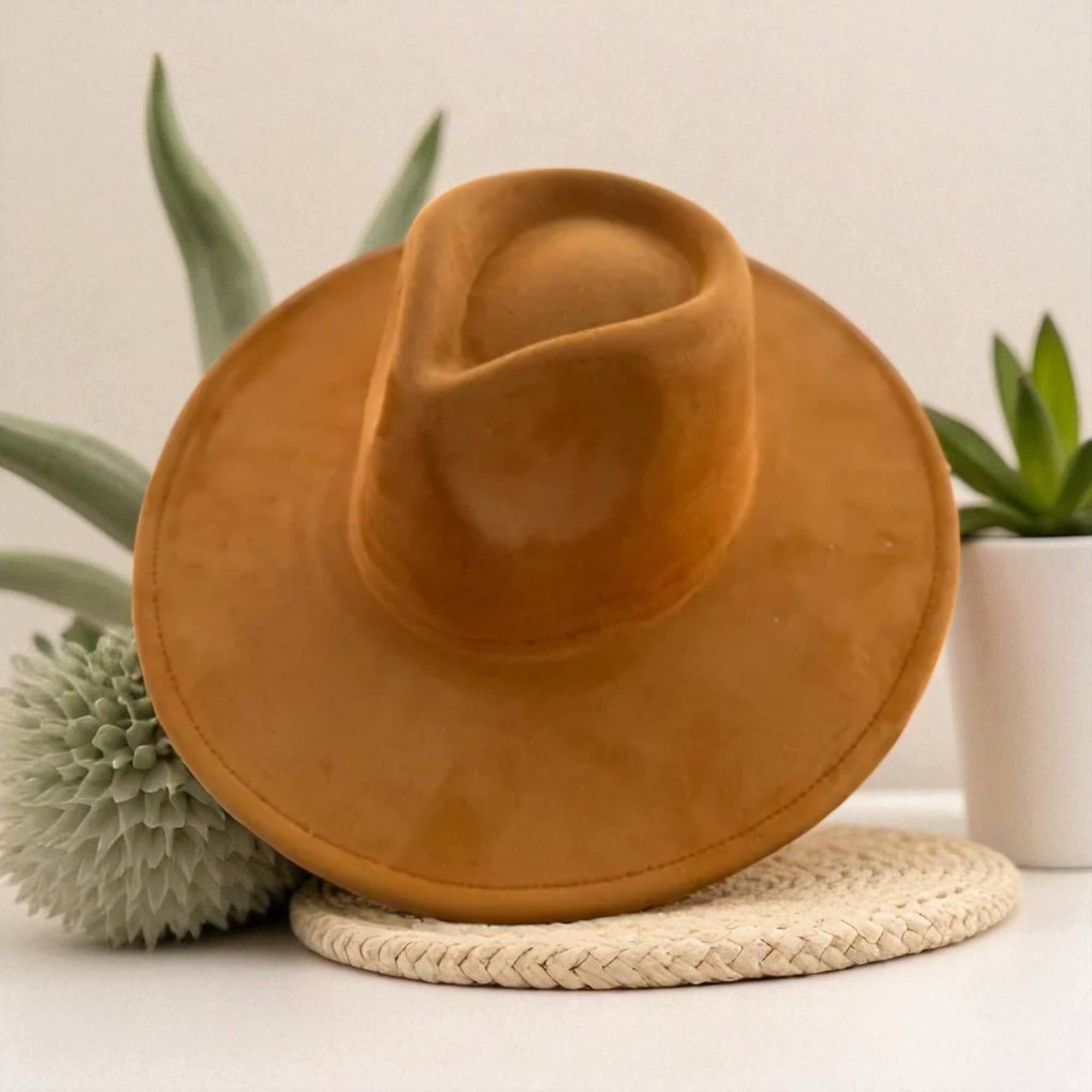 One and Only Accessories - Wholesale Fedora - Women's - Vegan Suede Wide Brim Rancher Hat  2