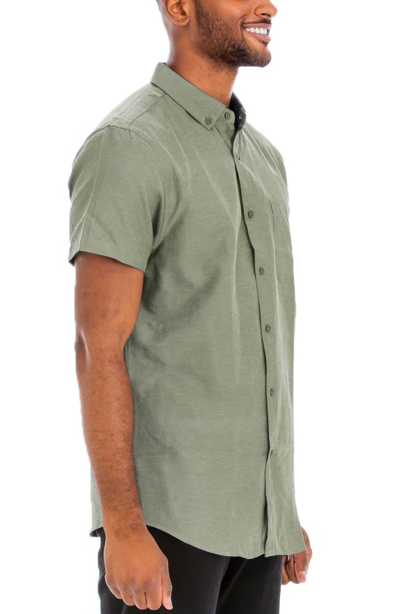 CC Wholesale Clothing - Wholesale Button Down Shirt - Men's - Men's Casual Short Sleeve Solid Shirts11