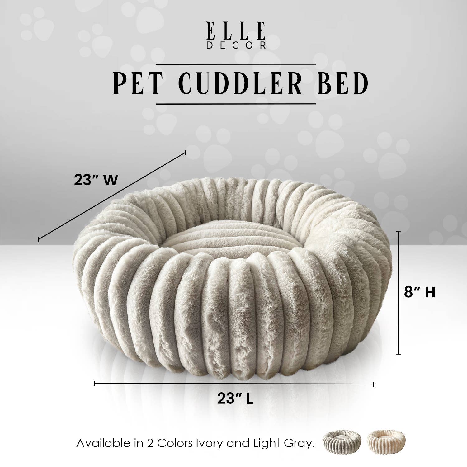 Precious Tails - Wholesale Pet Bed - Cat/Dog - ELLE Décor Round Wide Wale Pet Cuddler Bed for dogs & cats
8