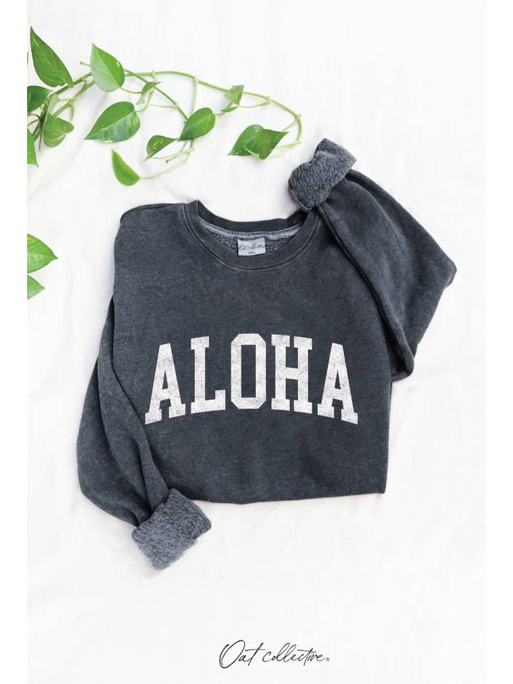 OAT COLLECTIVE - Wholesale Graphic Sweatshirt - Women's - ALOHA Mineral Graphic Sweatshirt