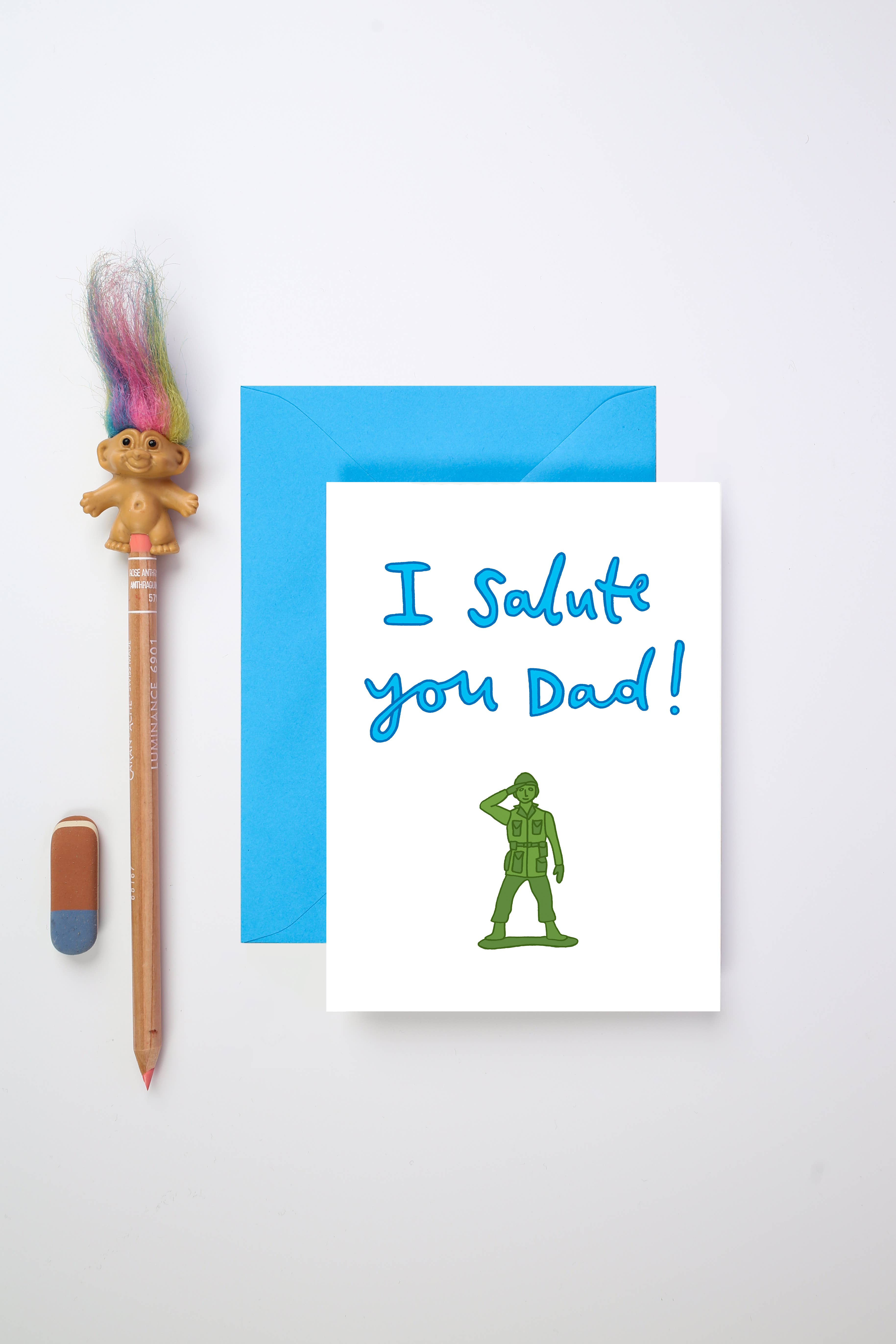 You've Got Pen On Your Face - Venta al por mayor Tarjetas del Día del Padre - ¡Te saludo papá! | Tarjeta divertida para el Día del Padre | Army Dad1