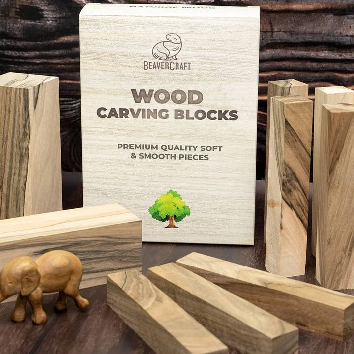 BeaverCraft - Wholesale Craft Supplies - BW10 Walnut - Set of European Walnut Carving Blocks 10 pcs