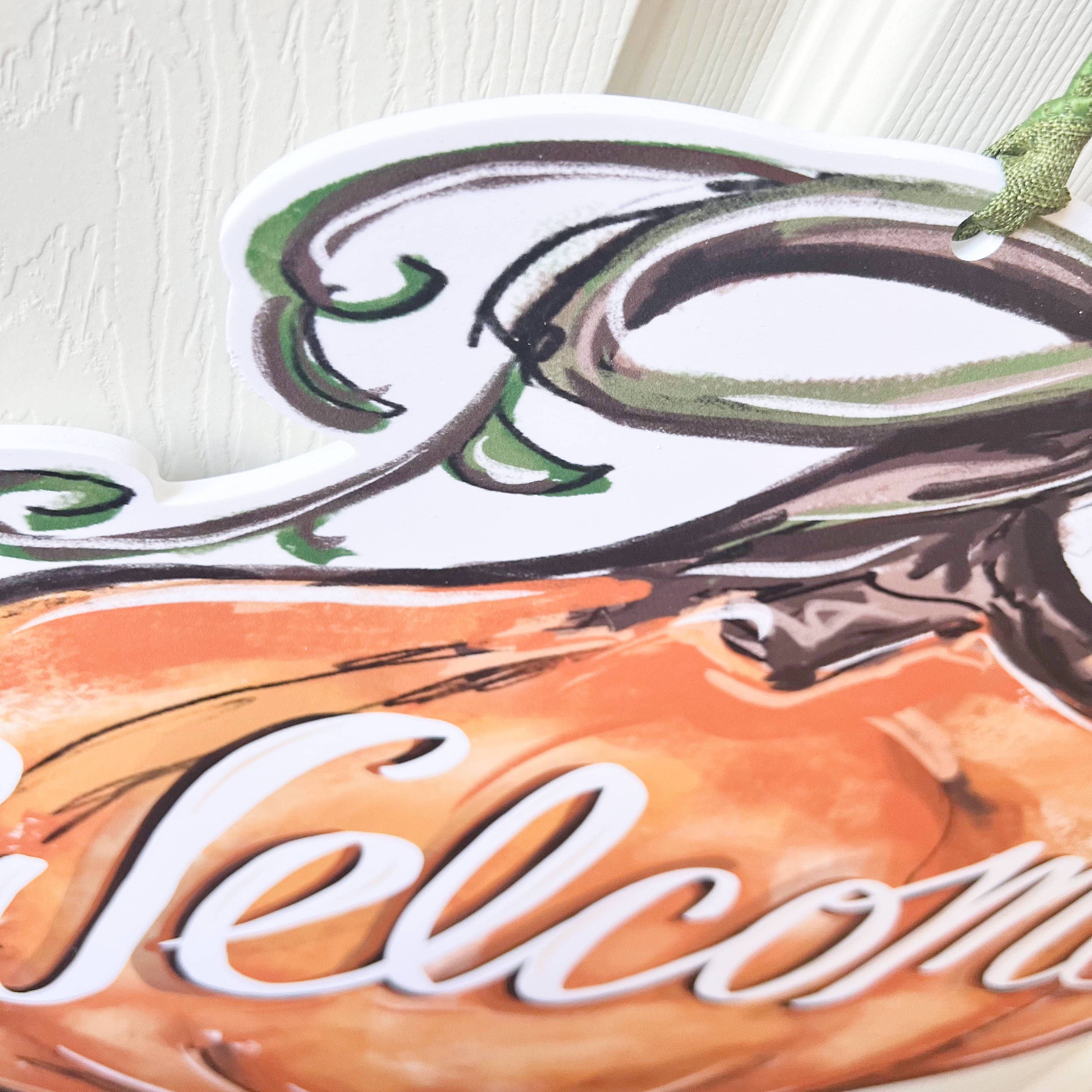 Home Malone - Vente Affichette de porte - Accroche-porte de bienvenue en forme de citrouille - Décoration d'extérieur automnale2