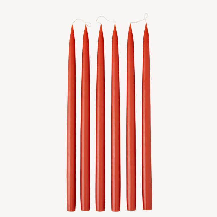 Box of 6 Candles - Taper 45 - Rust for wholesale by Candle Flair