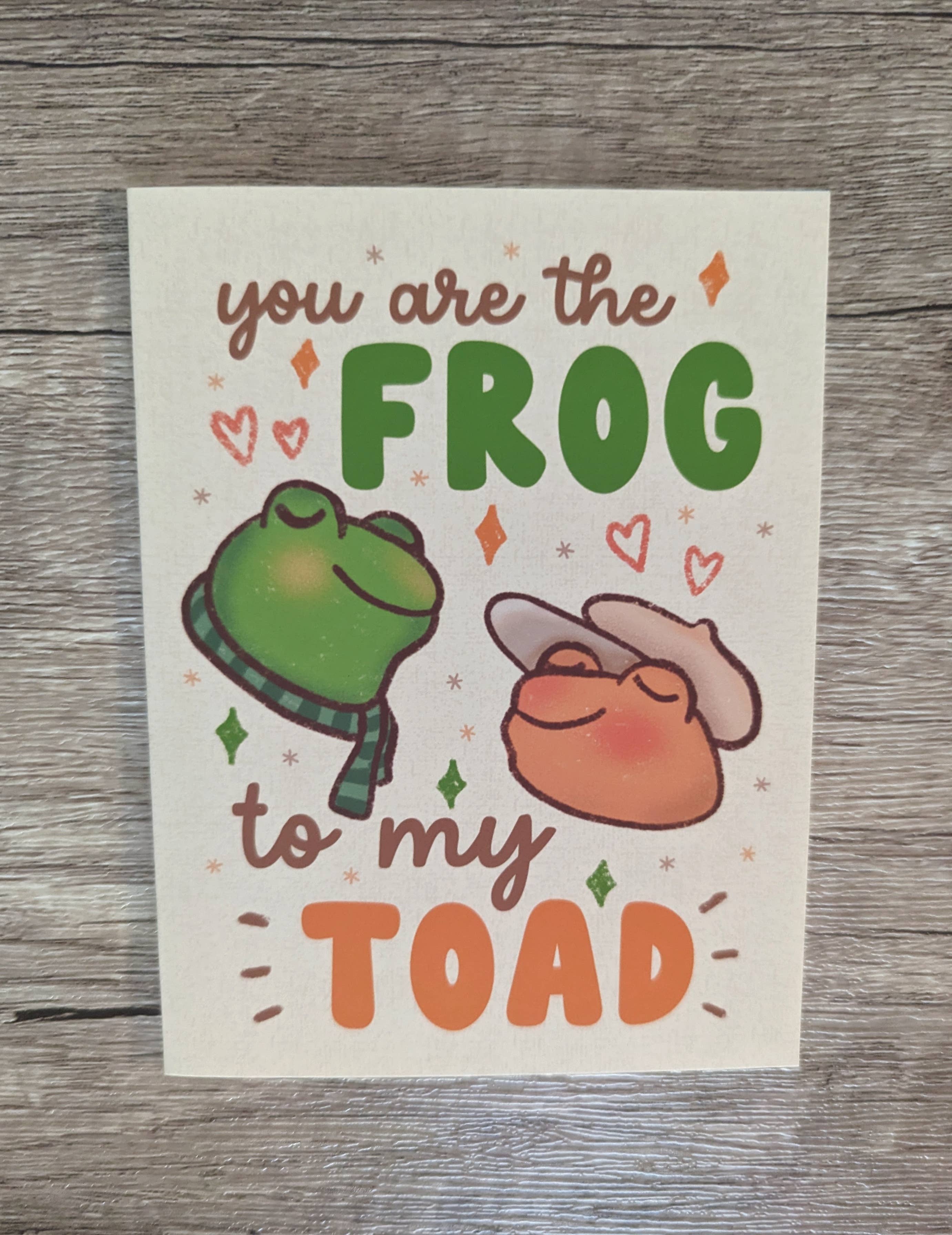 The Frog to my Toad - Cute Romantic Greeting Card for wholesale by Sadsquatch