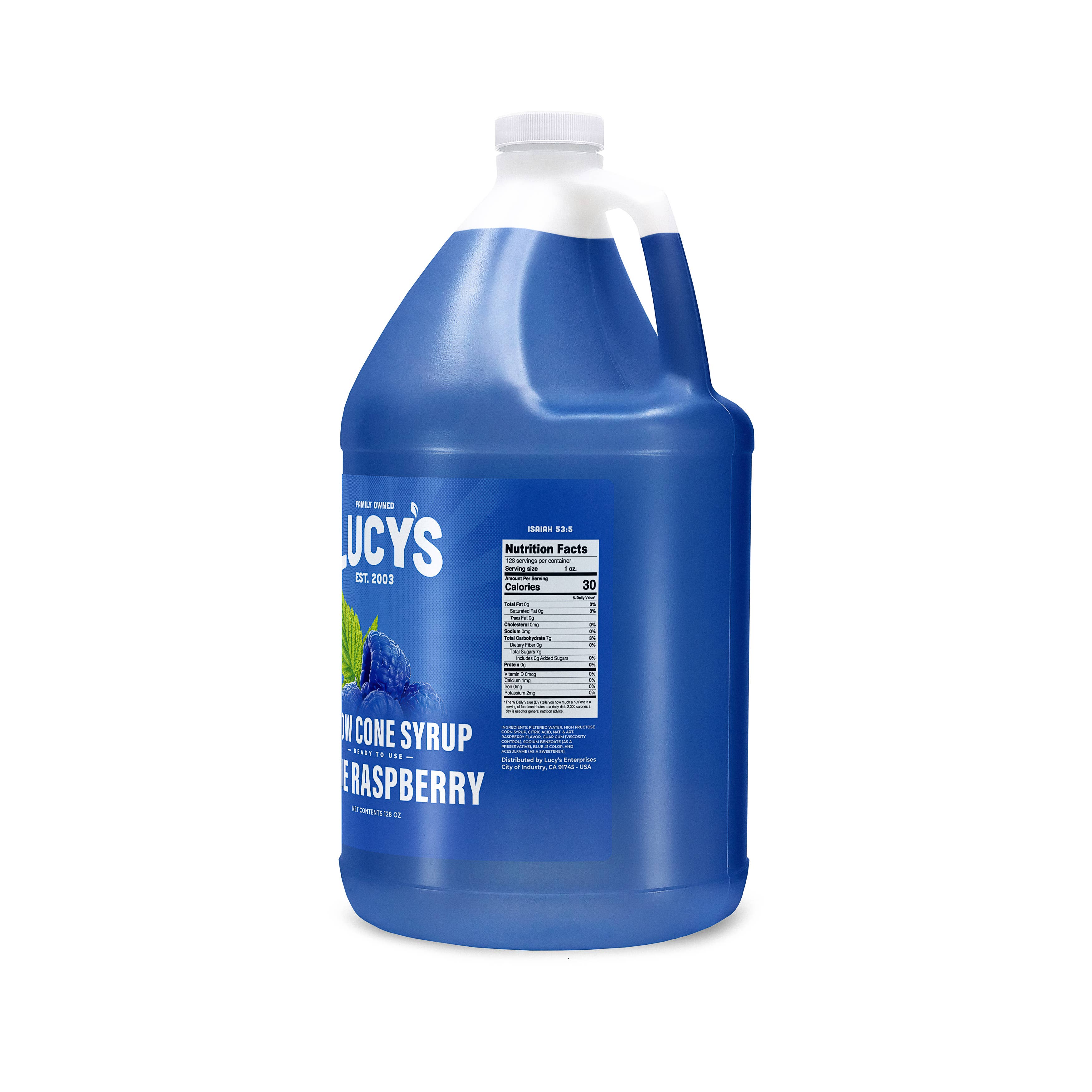 Lucy's - Wholesale Flavored Syrup - Blue Raspberry Snow Cone Syrup - 128oz1