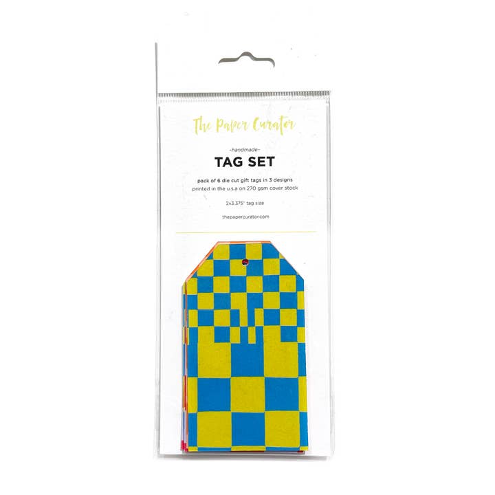 The Paper Curator – wholesale Gift tag – Checkered Gift Tag Set | Checkerboard Gift Tag | Gift Label1
