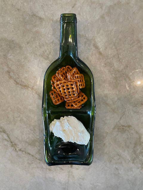 Rescued Whines - Wholesale Serving Tray - Divided Slumped Wine Bottle serving tray1