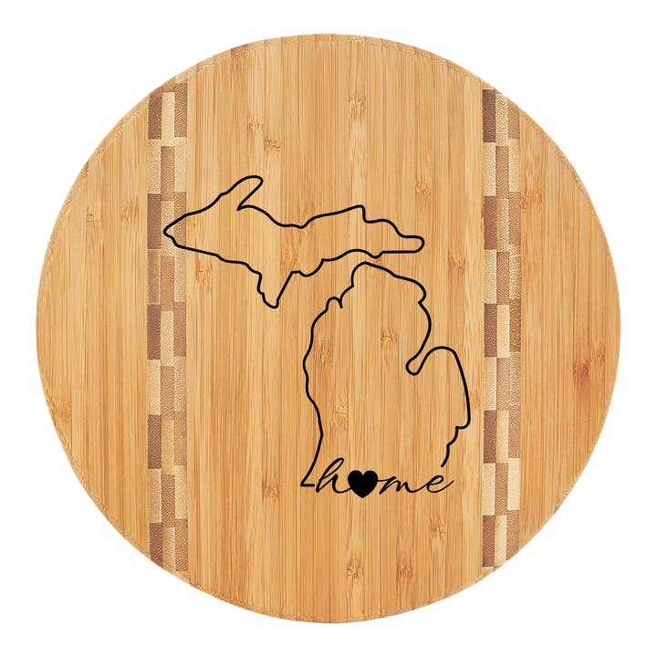 Michigan Themed 10" Round Cutting Boards for wholesale by tinkrDIY