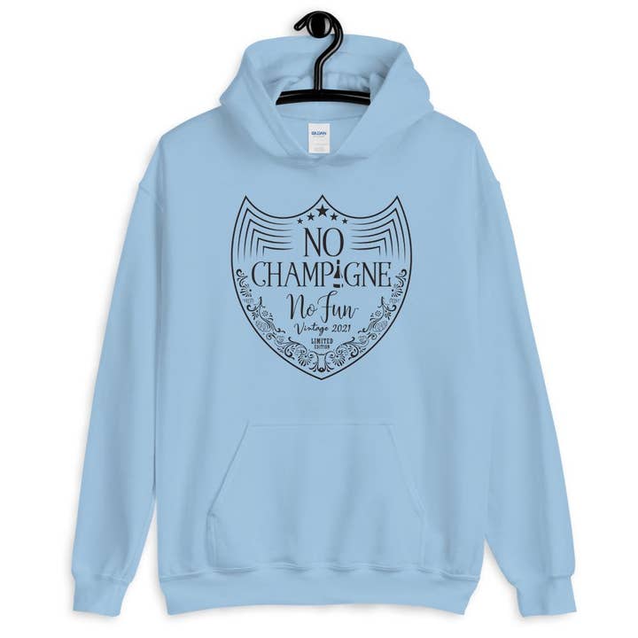 Geen Champagne Geen Plezier, Limited Edition, Hoodie, Speciaal Blauw voor wholesale door No Fun Company