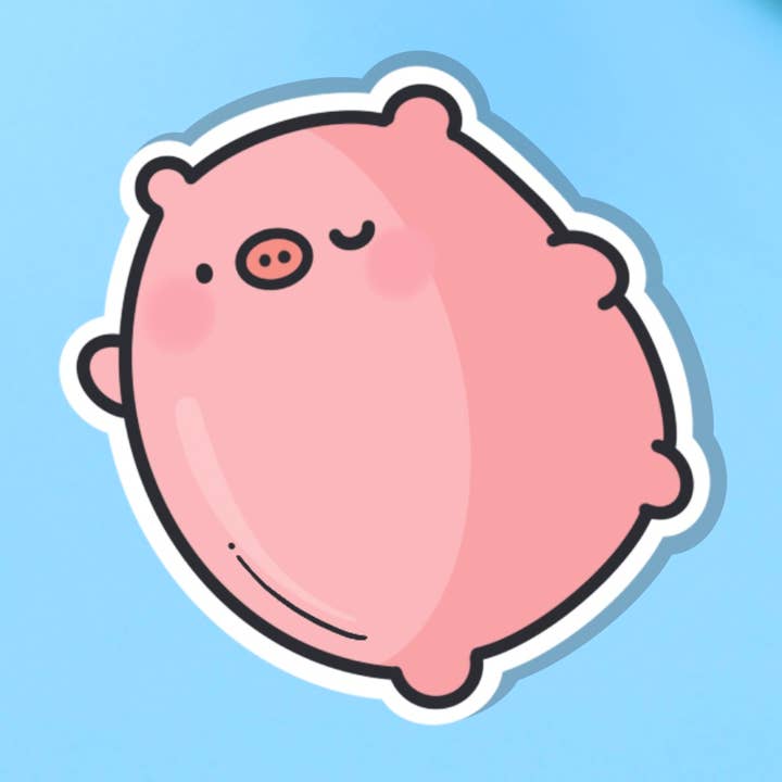 Dancing Pig Vinyl Sticker | Cute Stickers for wholesale by Toastedink