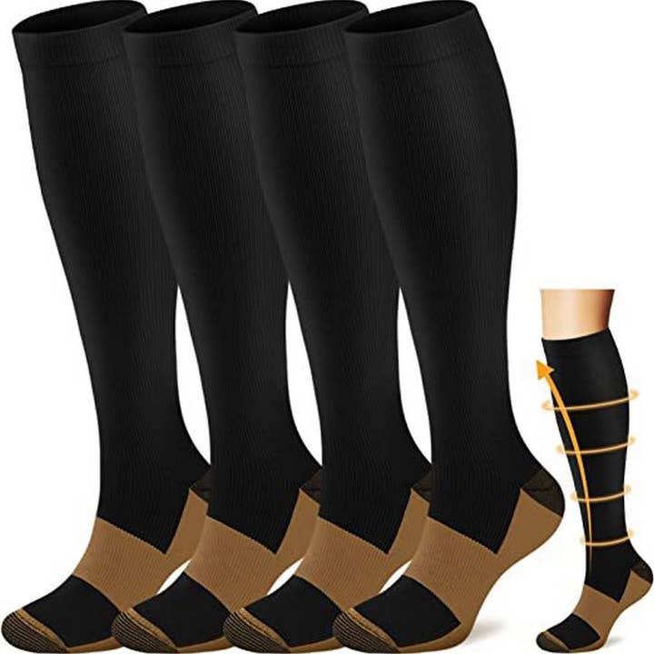 ACCITY - Wholesale Socks - Women's - WOMEN'S SOLID COLOR SPORTS COMPRESSION SOCKS_CWMS18673
