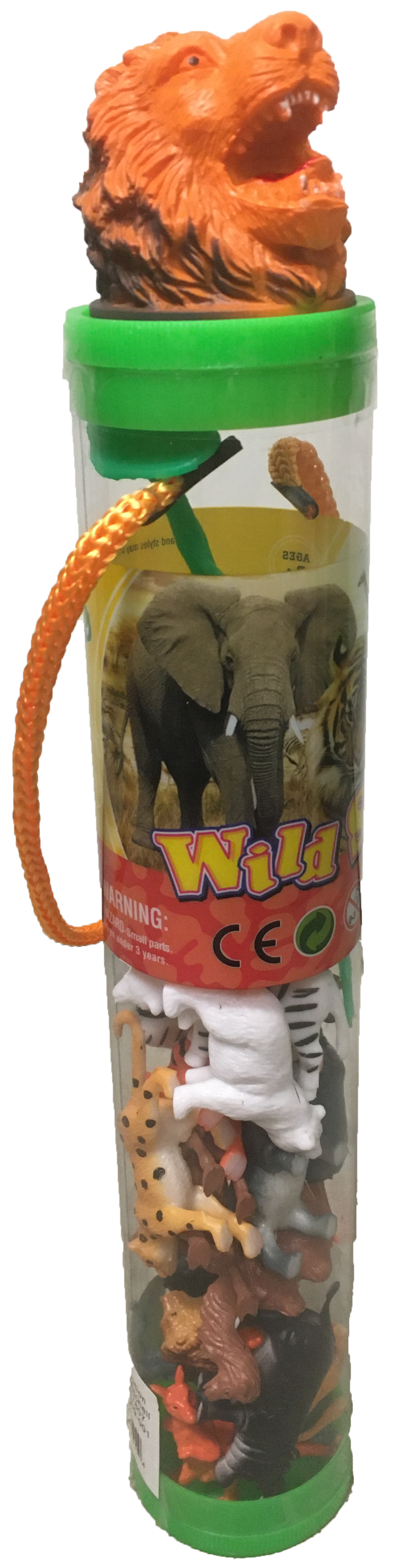 Texas Toy Distribution - Vente Figurine – enfant - Figurines d'animaux de zoo en tube transparent avec tête de lion4