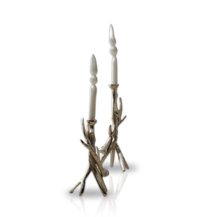 MARLETH - Wholesale Candle holder - Handmade Brass Antler Candle Holder Set, Set of Two