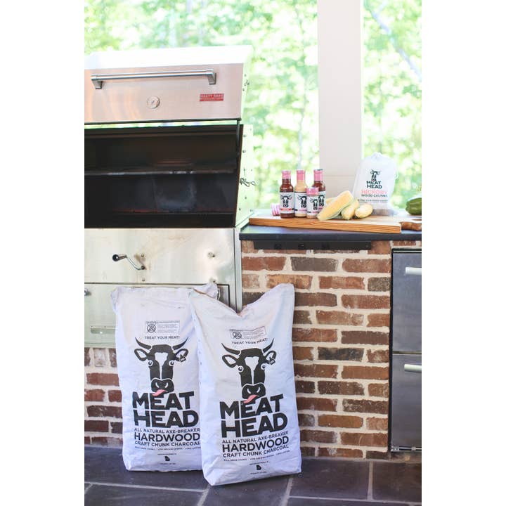 Meat Head Charcoal - Wholesale Charcoal - Hardwood Craft Chunk Charcoal - 22 lb bag