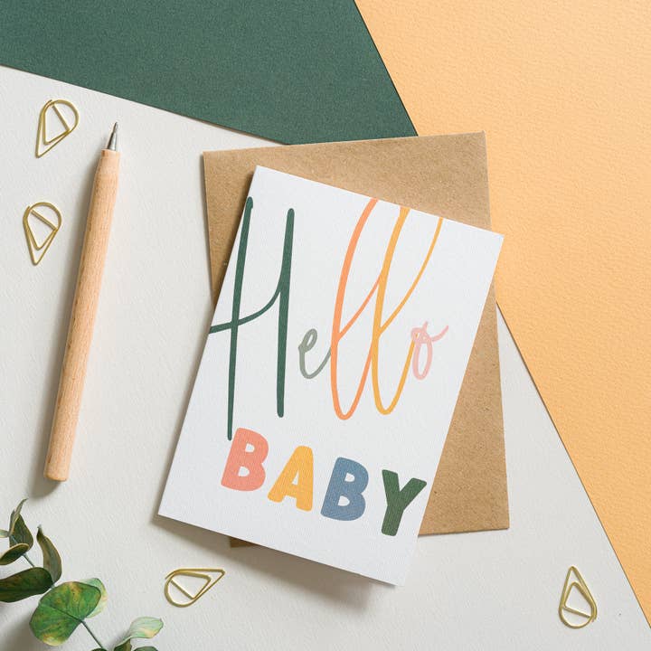 Hello Baby Card for wholesale by Adventures of Betty