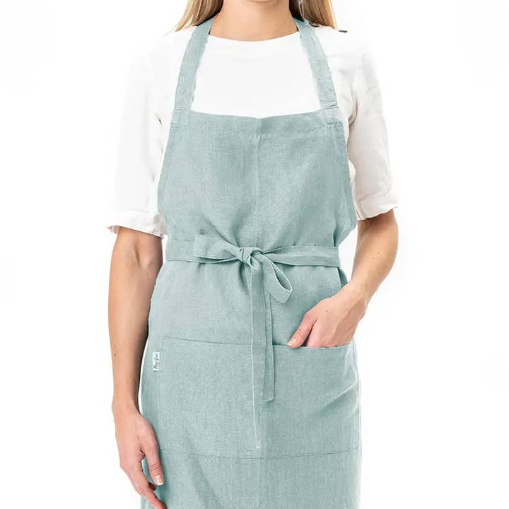 MagicLinen (We handle U.S. import procedures for you) - Wholesale Apron - Linen bib apron with pockets one size in bundle12