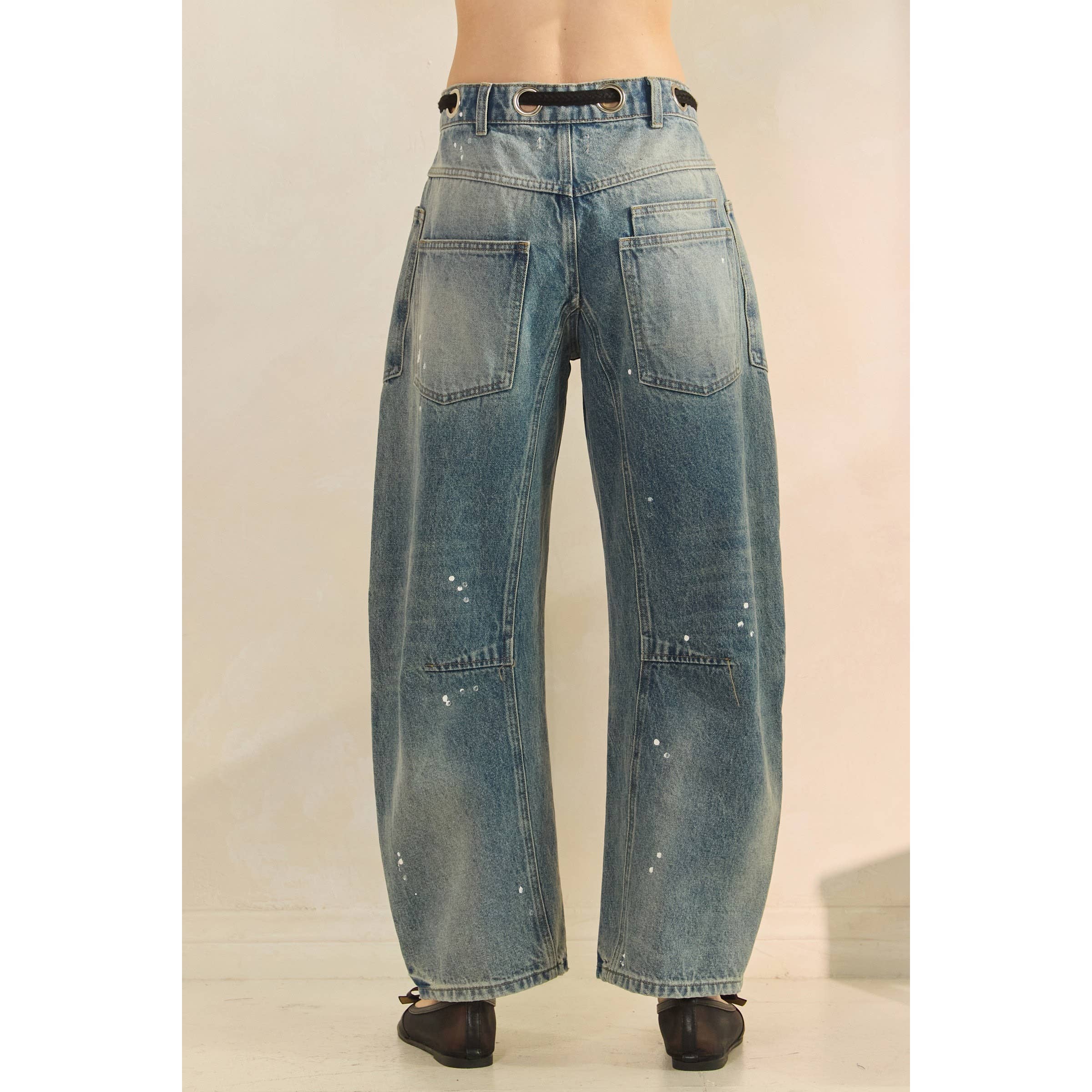 Medium Horseshoe Jeans with Belt Detail for wholesale on Faire9