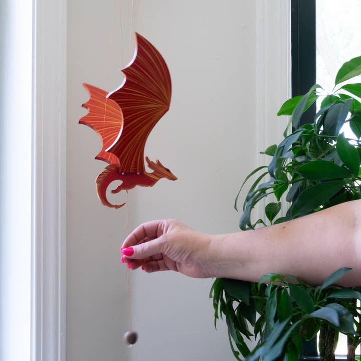 Tulia's Artisan Gallery - Wholesale Mobile - Fire Dragon Flying Mobile1