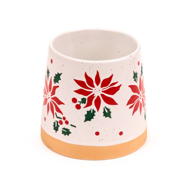 Puckator Ltd – wholesale Coffee mug – Poinsettia Tapered Stoneware Mug4