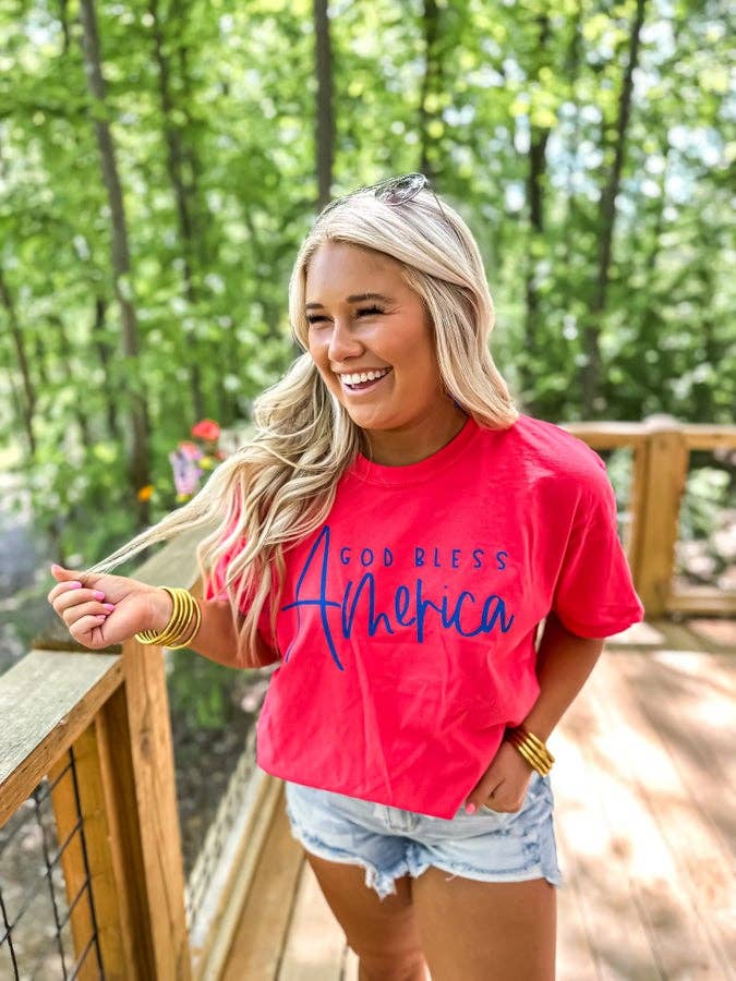 God Bless America Graphic Tee for wholesale by birdie