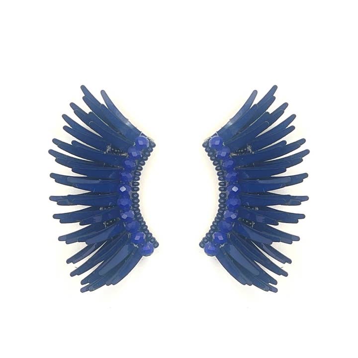 Navy Blue Angel Wing Earrings for wholesale by VANI TRAPANI