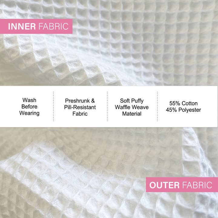 Appearus Products Corp. - Wholesale Robe - Women's - Women's Puffy Waffle Spa Wrap Robe, Snap Closure