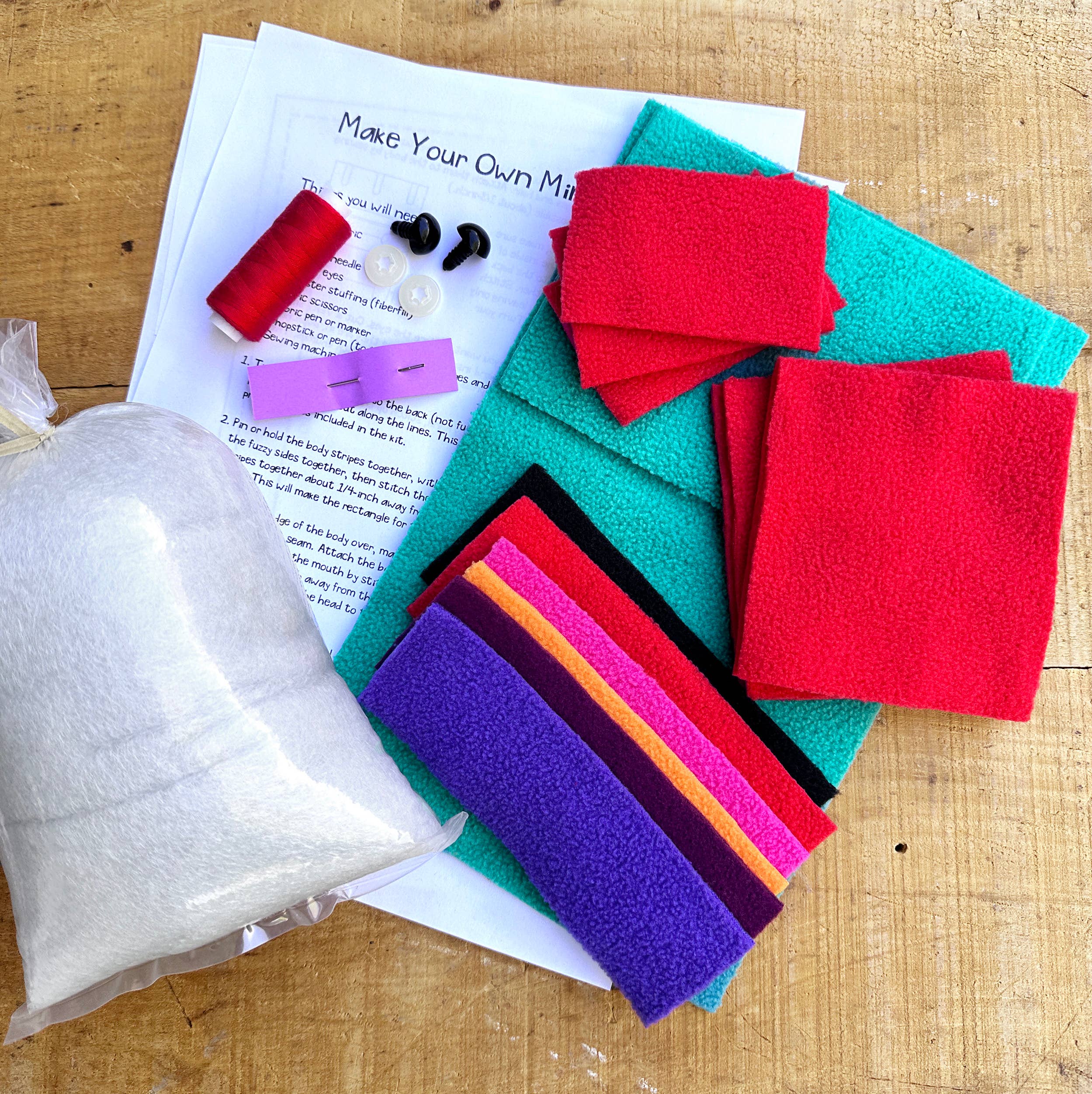 Mr. Sogs - Wholesale DIY Craft Kit - Kids - Mini Creature DIY Plush Sewing Kit - Turquoise2