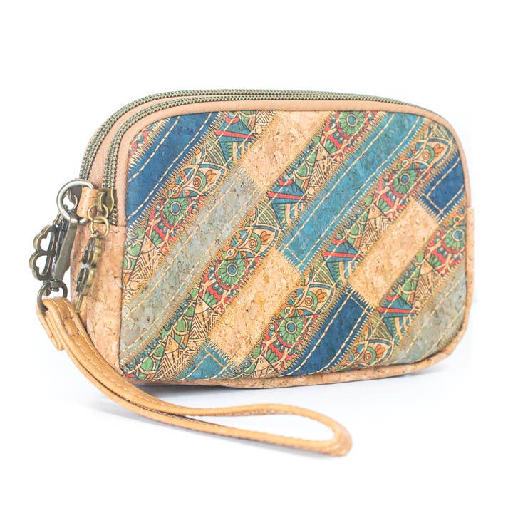 Meninas Bonitas Cork - Wholesale Clutch Bag - Women's - Natural Cork Patchwork Embellished Clutch for Women BAGF-0594