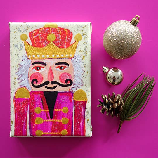 JM Design Studio - Wholesale Christmas Wall Art - I like Milk and Cookies Nutcracker Canvas Wall Art