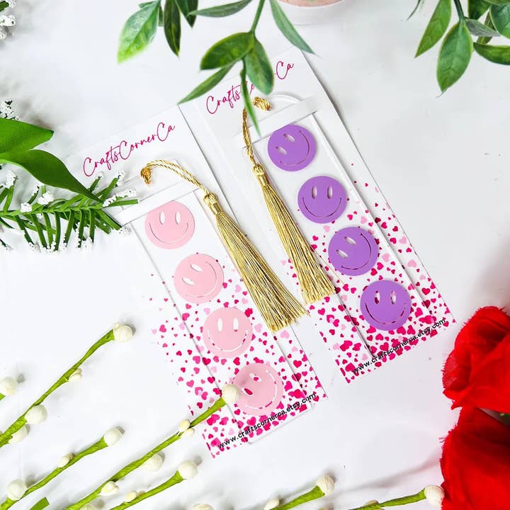 Personalized Smiley Acrylic Bookmarks for wholesale by CraftsCornerCa